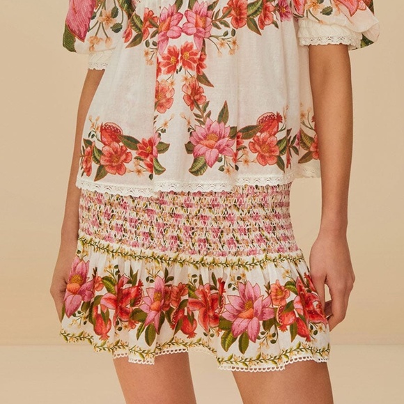 Farm Rio Off-White Summer Fruit Mini Skirt - Picture 1 of 7